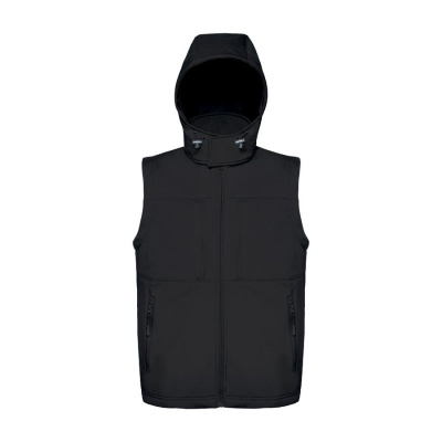 Жилет мужской с капюшоном Hooded Softshell Gilet, men, цвет «черный»